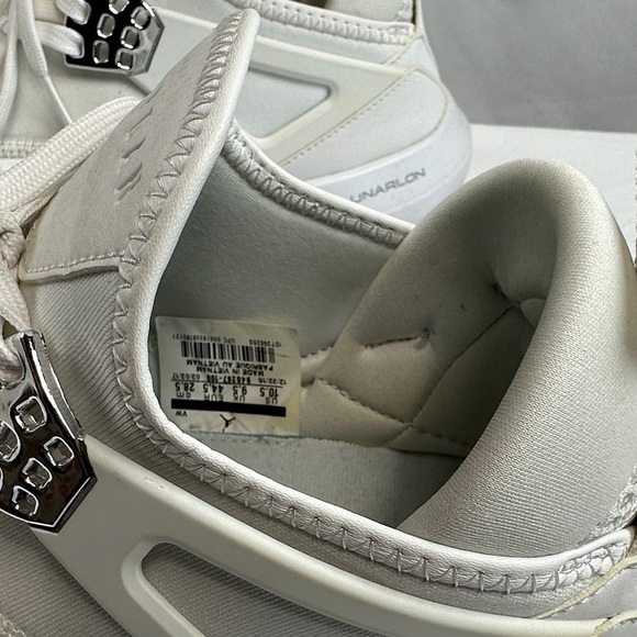 Jordan Fly 89 White/Cream Basketball Sneakers with Silver Accents Sz 10.5 - Picture 9 of 13